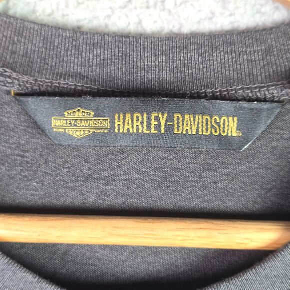 Harley Davidson Charcoal Gray Studded Logo Muscle Tank Top Moto Biker Chic Small - Picture 4 of 11